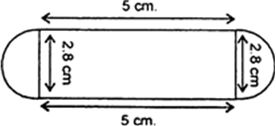 
Let r cm be the radius of hemispherical part, then
Now,Volume of hemi