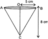 
Let r cm be the radius and h cm be the height of the cone. Then r = 5