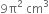 9 straight pi squared space cm cubed