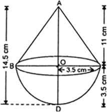 
Let r cm be the radius and h cm be the height of the cone, thenr = 3.