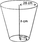 
Let ‘R’ be the radius ‘r’ be the bottom of the frustum of con