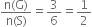 fraction numerator straight n left parenthesis straight G right parenthesis over denominator straight n left parenthesis straight S right parenthesis end fraction equals 3 over 6 equals 1 half