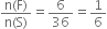 fraction numerator straight n left parenthesis straight F right parenthesis over denominator straight n left parenthesis straight S right parenthesis end fraction equals 6 over 36 equals 1 over 6