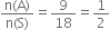 fraction numerator straight n left parenthesis straight A right parenthesis over denominator straight n left parenthesis straight S right parenthesis end fraction equals 9 over 18 equals 1 half