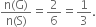 fraction numerator straight n left parenthesis straight G right parenthesis over denominator straight n left parenthesis straight S right parenthesis end fraction equals 2 over 6 equals 1 third.