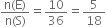 fraction numerator straight n left parenthesis straight E right parenthesis over denominator straight n left parenthesis straight S right parenthesis end fraction equals 10 over 36 equals 5 over 18