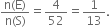 fraction numerator straight n left parenthesis straight E right parenthesis over denominator straight n left parenthesis straight S right parenthesis end fraction equals 4 over 52 equals 1 over 13.