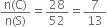 fraction numerator straight n left parenthesis straight C right parenthesis over denominator straight n left parenthesis straight S right parenthesis end fraction equals 28 over 52 equals 7 over 13