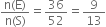 fraction numerator straight n left parenthesis straight E right parenthesis over denominator straight n left parenthesis straight S right parenthesis end fraction equals 36 over 52 equals 9 over 13
