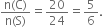 fraction numerator straight n left parenthesis straight C right parenthesis over denominator straight n left parenthesis straight S right parenthesis end fraction equals 20 over 24 equals 5 over 6.