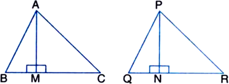 
Given: In ∆’s ABC and PQR, AB = PQ, AC = PR and altitude AM and a