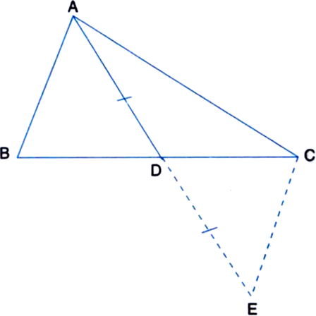 
Construction: Produce AD to E such that AD = DE and join C and E.Proo