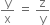 straight y over straight x space equals space straight z over straight y