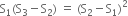 straight S subscript 1 left parenthesis straight S subscript 3 minus straight S subscript 2 right parenthesis space equals space left parenthesis straight S subscript 2 minus straight S subscript 1 right parenthesis squared