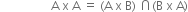 space space space space space space space space space space space space space space space space space straight A space straight x space straight A space equals space left parenthesis straight A space straight x space straight B right parenthesis space intersection left parenthesis straight B space straight x space straight A right parenthesis