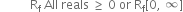 space space space space space space space space space space straight R subscript straight f space All space reals space greater or equal than space 0 space or space straight R subscript straight f left square bracket 0 comma space infinity right square bracket