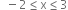 space space minus 2 less or equal than straight x less or equal than 3