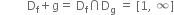 space space space space space space space space space straight D subscript straight f plus straight g equals space straight D subscript straight f intersection straight D subscript straight g space equals space left square bracket 1 comma space infinity right square bracket