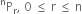 straight P presuperscript straight n subscript straight r comma space 0 space less or equal than space straight r space less or equal than space straight n