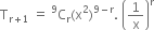 straight T subscript straight r plus 1 end subscript space equals space straight C presuperscript 9 subscript straight r left parenthesis straight x squared right parenthesis to the power of 9 minus straight r end exponent. space open parentheses 1 over straight x close parentheses to the power of straight r