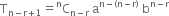 straight T subscript straight n minus straight r plus 1 end subscript equals straight C presuperscript straight n subscript straight n minus straight r end subscript space straight a to the power of straight n minus left parenthesis straight n minus straight r right parenthesis end exponent space straight b to the power of straight n minus straight r end exponent