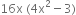 16 straight x space left parenthesis 4 straight x squared minus 3 right parenthesis