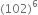 left parenthesis 102 right parenthesis to the power of 6