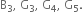 straight B subscript 3 comma space straight G subscript 3 comma space straight G subscript 4 comma space straight G subscript 5.