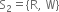 straight S subscript 2 equals left curly bracket straight R comma space straight W right curly bracket