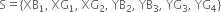 straight S equals open curly brackets XB subscript 1 comma space XG subscript 1 comma space XG subscript 2 comma space YB subscript 2 comma space YB subscript 3 comma space YG subscript 3 comma space YG subscript 4 close curly brackets