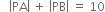 space space space open vertical bar PA close vertical bar space plus space open vertical bar PB close vertical bar space equals space 10