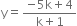 straight y equals fraction numerator negative 5 straight k plus 4 over denominator straight k plus 1 end fraction