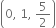 open parentheses 0 comma space 1 comma space 5 over 2 close parentheses