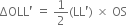 ΔOLL apostrophe space equals space 1 half left parenthesis LL apostrophe right parenthesis space cross times space OS