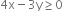 4 straight x minus 3 straight y greater or equal than 0