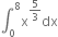 integral subscript 0 superscript 8 straight x to the power of 5 over 3 end exponent dx