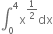 integral subscript 0 superscript 4 straight x to the power of 1 half end exponent dx