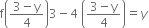 straight f open parentheses fraction numerator 3 minus straight y over denominator 4 end fraction close parentheses 3 minus 4 space open parentheses fraction numerator 3 minus straight y over denominator 4 end fraction close parentheses equals y