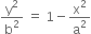 straight y squared over straight b squared space equals space 1 minus straight x squared over straight a squared
