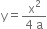 straight y equals fraction numerator straight x squared over denominator 4 space straight a end fraction