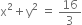 straight x squared plus straight y squared space equals space 16 over 3