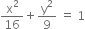 straight x squared over 16 plus straight y squared over 9 space equals space 1