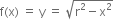 straight f left parenthesis straight x right parenthesis space equals space straight y space equals space square root of straight r squared minus straight x squared end root