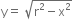 straight y equals space square root of straight r squared minus straight x squared end root