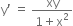 straight y apostrophe space equals space fraction numerator xy over denominator 1 plus straight x squared end fraction