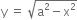 straight y space equals space square root of straight a squared minus straight x squared end root