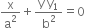 straight x over straight a squared plus fraction numerator straight y space straight y subscript 1 over denominator straight b squared end fraction equals 0