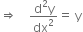 rightwards double arrow space space space space fraction numerator straight d squared straight y over denominator dx squared end fraction equals space straight y