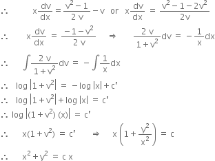 Show That The Given Differential Equation Is Homogeneous And Solve It X2 Y2 Dx 2xy Dy 0given That Y 1 When X 1 From Mathematics Differential Equations Class 12 Punjab Board