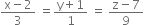 fraction numerator straight x minus 2 over denominator 3 end fraction space equals fraction numerator straight y plus 1 over denominator 1 end fraction space equals space fraction numerator straight z minus 7 over denominator 9 end fraction